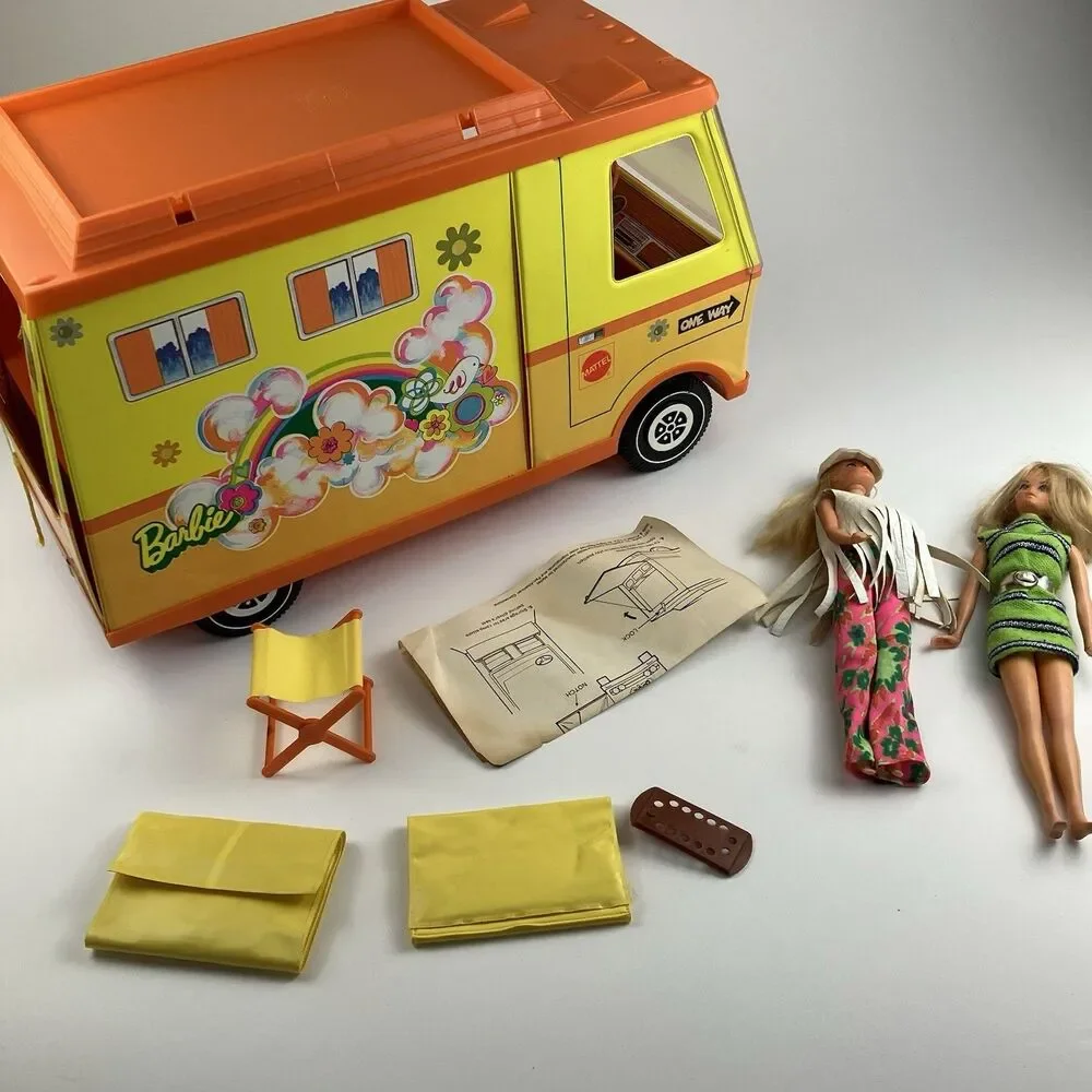Vintage Mattel 1970 Barbie Country Camper /w Accessories & Original Box